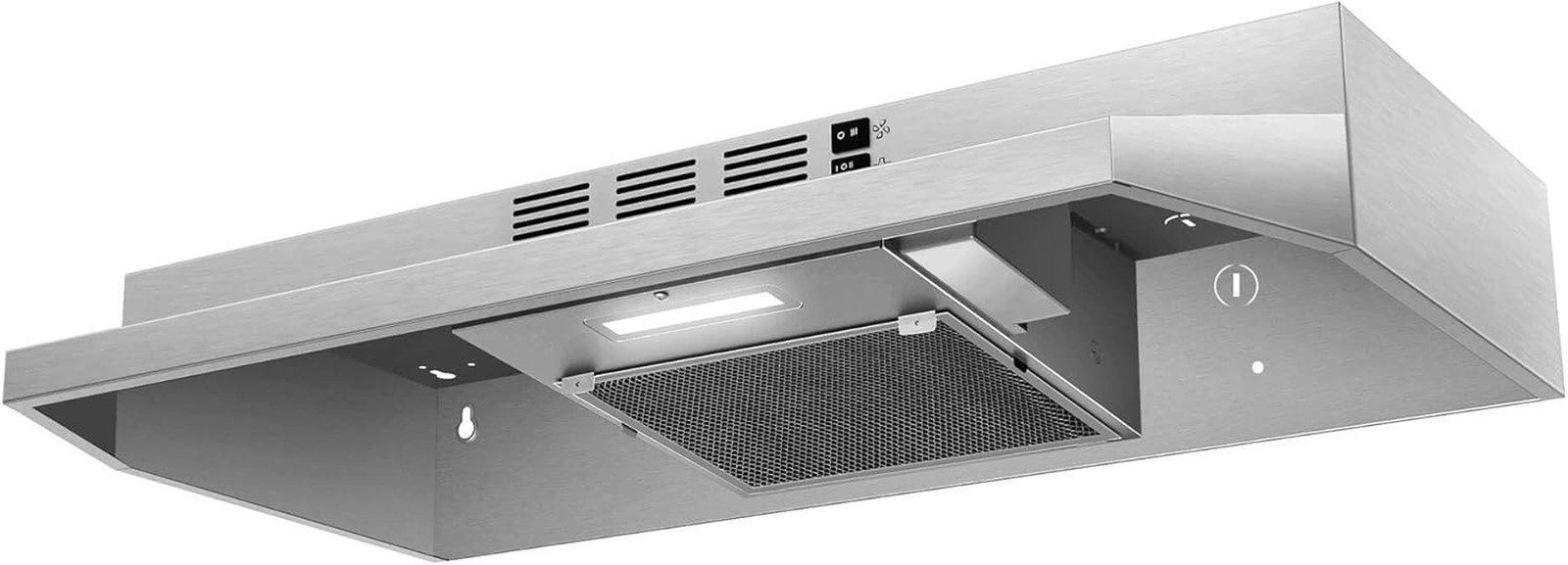 30 Inch Range Hood Ducted/Ductless Convertible Stainless Steel Range Hood under
