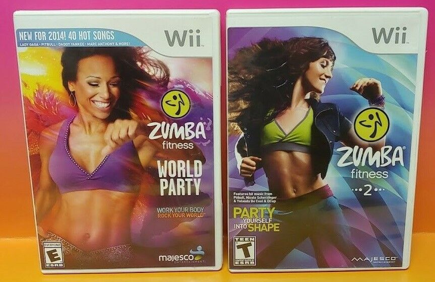 Naar de waarheid Giraffe Voorkeur Nintendo Wii Wii U 2 Game Lot Zumba 2 + World Party Fitness Tested +  Working | eBay