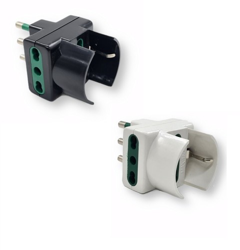 Adattatore Da Viaggio Tripla Presa - 2 Bipasso 10A/16A + 1 Schuko, Nero (2 Pezzi) - Foto 8