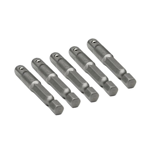 5PC Hex Shank to Square Drive Socket Adapters with 50mm Length - Ready - Picture 2 of 8