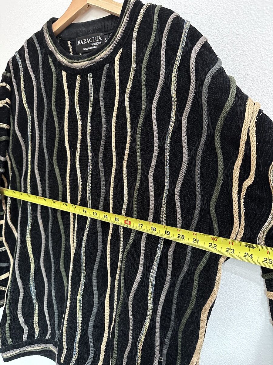 Baracuta by Tundra 90s Y2K Coogi Style 3D Knit Sweater Size Baracuta by Tundra 90s Y2K Coogi Style 3D Knit Sweater Size