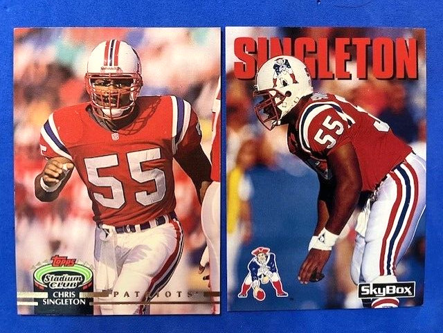 NFL - Chris Singleton 1992 Topps Stadium Club & 1992 Skybox - Patriots