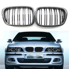 Pair Of Carbon Style Front Grille Grill Fit For Bmw 5 Series E39 525 528 1999-03
