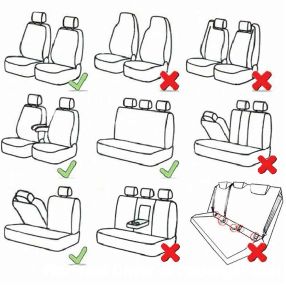 For Chevrolet Silverado Impala Car Seat Covers Protection Full Set Front or Rear Foto 2 de 4