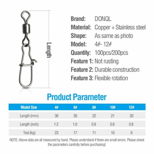 Fishing Rolling Connector Fishing Connector Swivels Interlock Pin Snap - Picture 3 of 15