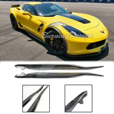 For 14-Up Corvette C7 CARBON FLASH METALLIC Side Skirt Z06 Style Rocker Panels 
