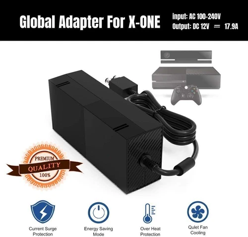 Power Supply PSU Brick w/ Cord For Xbox One Console AC Adapter 100-240V Voltage - Picture 2 of 12