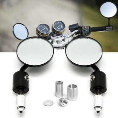 Motorcycle Round Black 7/8"Handlebar End Mirror Custom For Suzuki - Foto 11