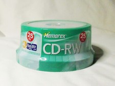 Memorex CD-RW 700 MB 4X 25 Pack Recordable Blank Media new, sealed