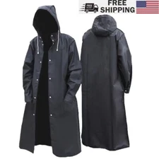 Waterproof Long Raincoat Men Rain Coat Black Hooded Trench Jacket Outdoor Hiking