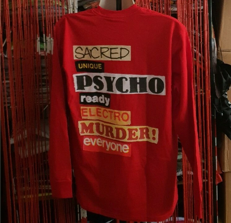 SS20 Supreme Saint Unique L/S T Shirt Rouge Manches Longues Taille M