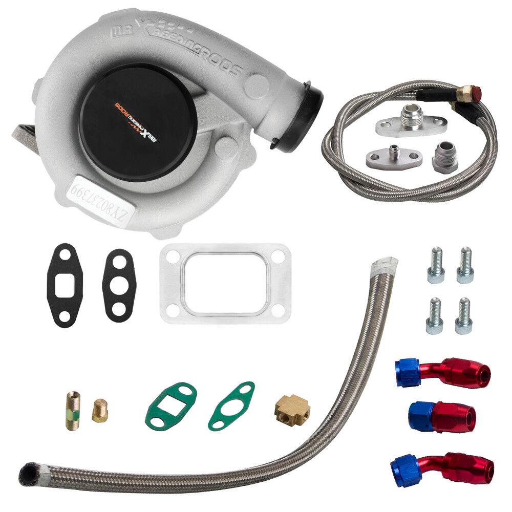 T3 Universal Turbocharger .50 A/r T4 0.63 A/r + Oil Inlet Return Feed Lines