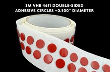 3M VHB 4611 ADHESIVE CIRCLES 0.500  DIAMETER, SOLD BY THE CIRCLE, UP TO 450  F 