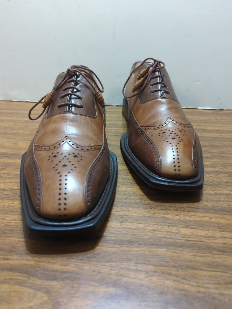 Mezlan Modica Wing Tips Two Tones Of Brown All Leather 13M  display picture 1