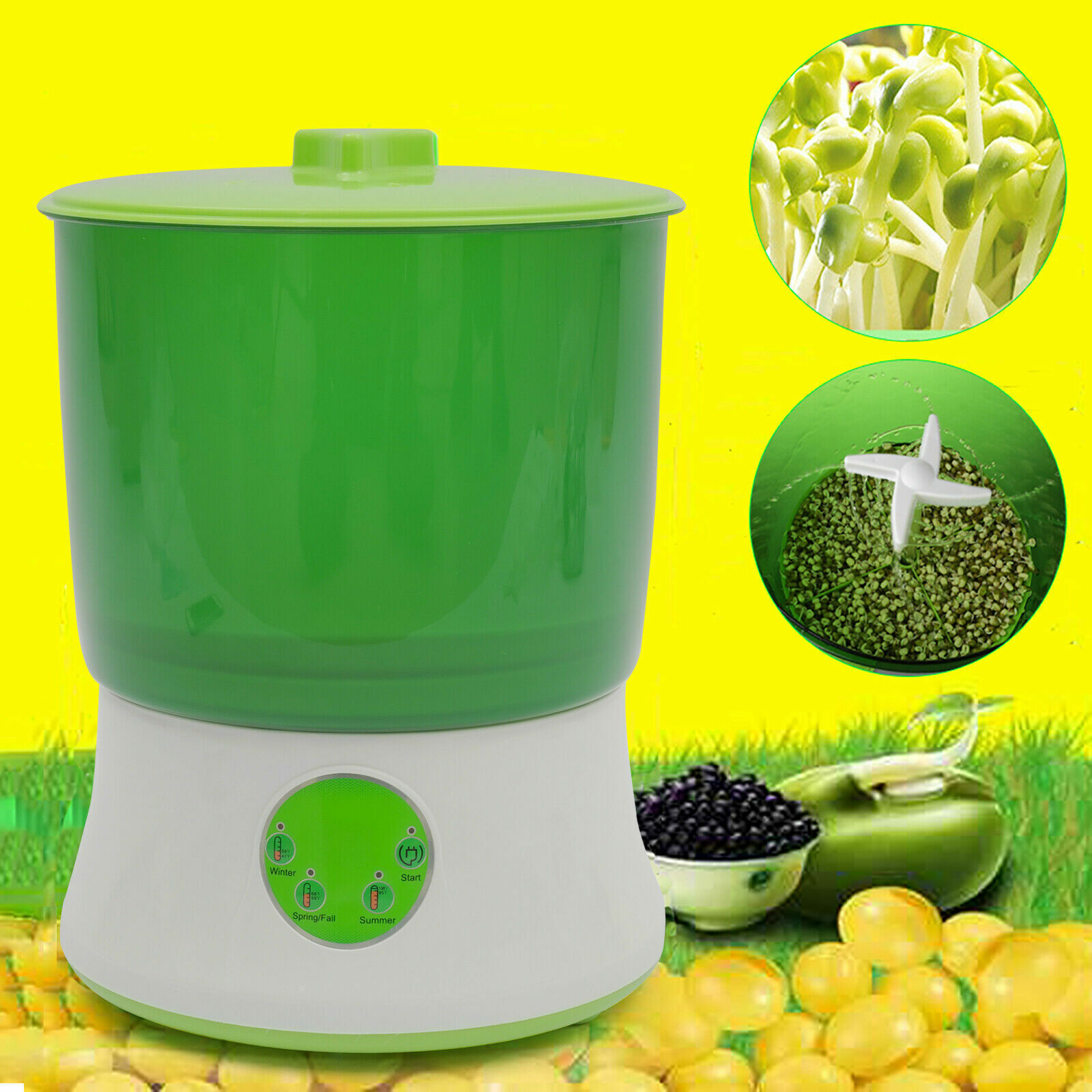 20W 2-Layer Bean Seed Sprouter Machine Household Automatic Bean Sprouts Machine