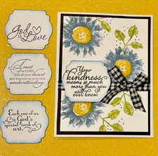 4 Painted Harvest Stampin Up Card Kit God Is Love Trust Lord  Kindness Sunflower