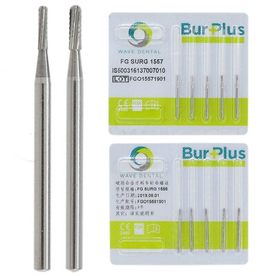 Wave Dental Surgical Length Burs FG SURG 1557 1558 High Speed Carbide Midwest
