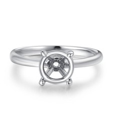 Sterling Silver Semi Mounts Round 7mm To 8mm Solitaire Classic Engagement Ring