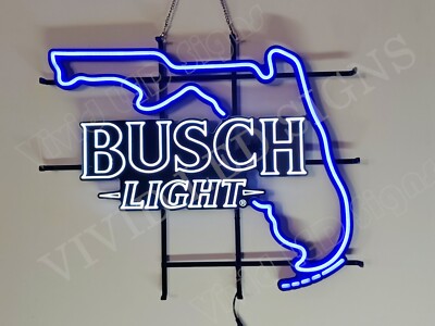 Florida State Map Beer 24''x22'' Vivid LED Neon Sign Light With Dimmer Hanging FA