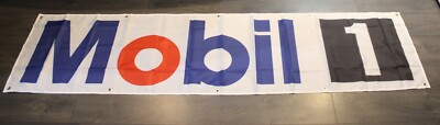 Mobil One 1 Banner Flag Big 2x8 feet Motor Oil Mechanic Garage Racing 