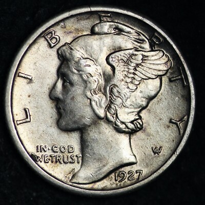 1927 Mercury Silver Dime CHOICE BU FREE SHIPPING E245 GCB