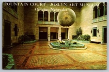 Omaha NE Joslyn Art Museum Postcard Fountain Court View Unposted