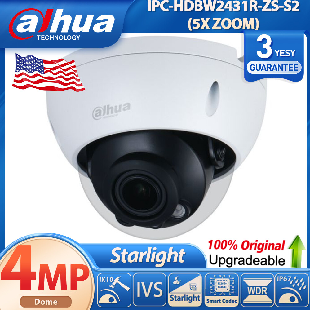 Dahua 4MP IPC-HDBW2431R-ZS-S2 Vari-focal 5X-zoom Dome POE IP Camera Outside IP67