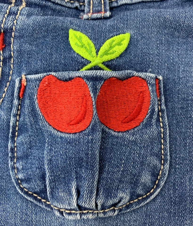 Jeans Gymboree Niñas 2T Denim Bordado Cereza Bolsillo Muy Cereza Foto 4 de 4