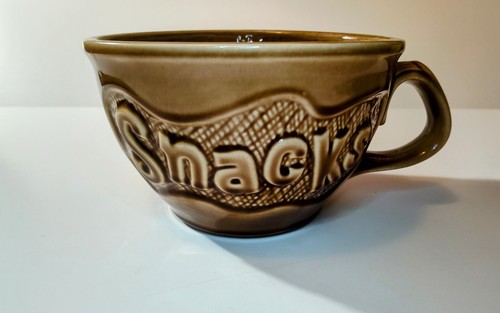 Vintage 1970 McCoy Big Brown Ceramic Snack Bowl/coffee Cup 7.5 in. - Picture 5 of 17
