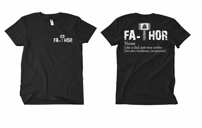 Fa-Thor T-Shirt Schwarz FB Vater Schaufel Waffe Alibi PAPA Superheld  Odin Baby
