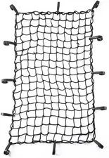 CZC AUTO 22"x38" Black Latex Bungee Cargo Net, 2 Pack, Strech to 22x38, 