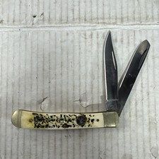 White Tail Cutlery 2 Blade Pocket Knife Cracked Handle