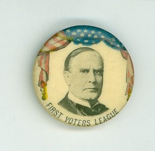 1896 William McKinley Political Campaign Pinback Button FIRST VOTERS LEAGUE