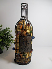 Wire  Wine Bottle Shaped Cork Holder Filled with Wine Corks