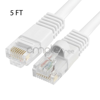 5FT CAT5e Cable Ethernet Lan Network CAT5 RJ45 Patch Cord Internet White NEW