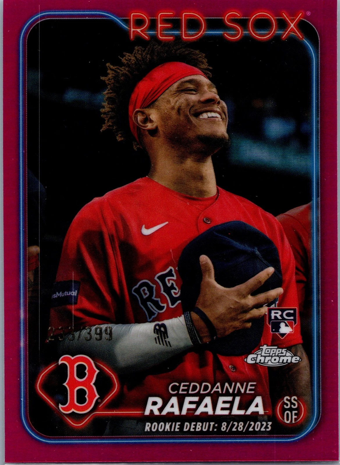 2024 Topps Chrome Update #USC44 Ceddanne Rafaela Magenta Refractors #/399