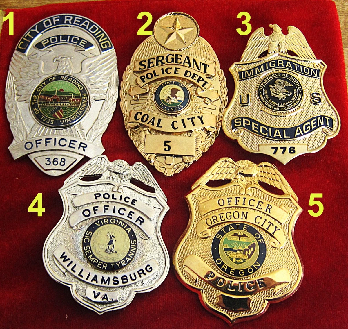 obsolete police badges, 3 von 5 Abzeichen aussuchen + 1 x patch, Angebot , TOP