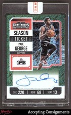 2023-24 Panini Contenders Veteran Premium Edition Green Shimmer Paul George AUTO