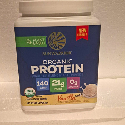 Sunwarrior Warrior Blend Plant-Based Protein Powder Vanilla Organic 1.09lb