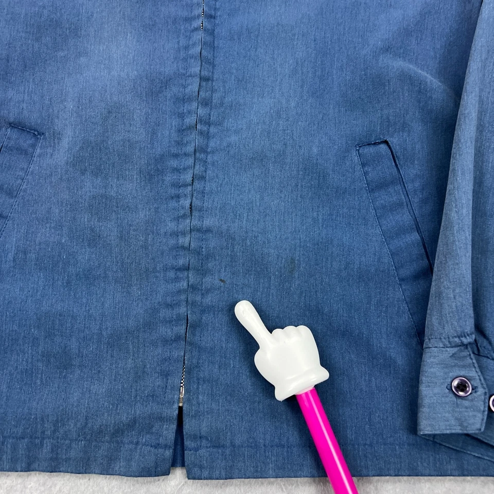 Chaqueta Harrington de Colección Fruit of the Loom Grande Azul Lona Cuadrada Ropa de Trabajo Tareas Foto 4 de 4