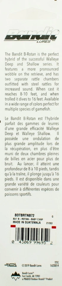 (LOT OF 3) BANDIT B-ROTAN 4.6" 1/2OZ BDTBRTNB72 BABY CARP I3227 - Image 2 of 2