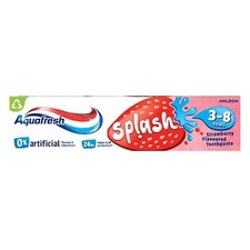 12 x Aquafresh Splash Strawberry Flavour Toothpaste 3-8 Years 50ml 35.67 per litre