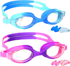 Kids Swim Goggles - 2 Pack Swimming Goggles anti Fog No Leaking for Kids Age 3-1