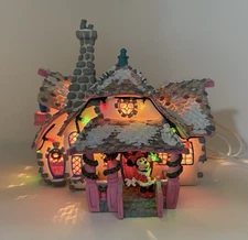 Vintage Disney Toontown Minnie Mouse Christmas Village House Lights Up 2002 FLAW
