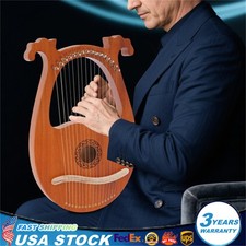 16 String Lyre Harp Mahogany Body With Tuning Key String Cartridge