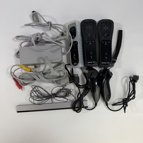 Nintendo Wii Black Console RVL-101 W Remotes Nunchuks Accessories Tested Working