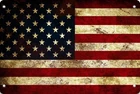Vintage Tin Sign USA American Flag Metal Sign, 8 x 12 Inch