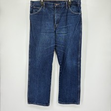 Dickies Men  s 38x29 Regular Fit Straight Leg Blue Denim Work Jeans