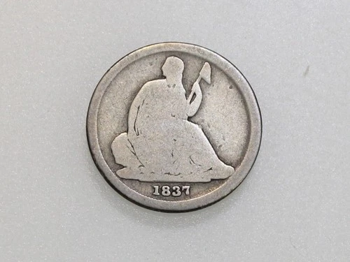1837 10C SEATED LIBERTY SEATED DIME NO STARS OBVERSE