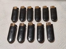 11 ct Mini Rounded Bottom Adjustable Disposable Lighters Black And Gold